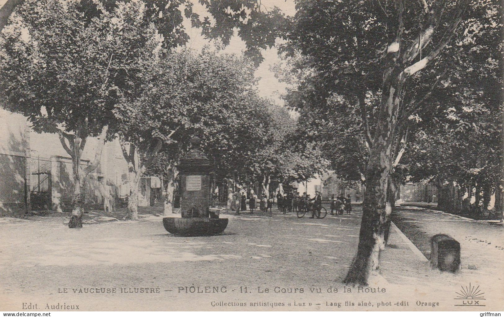 PIOLENC LE COURS VU DE LA ROUTE 1921 TBE - Piolenc