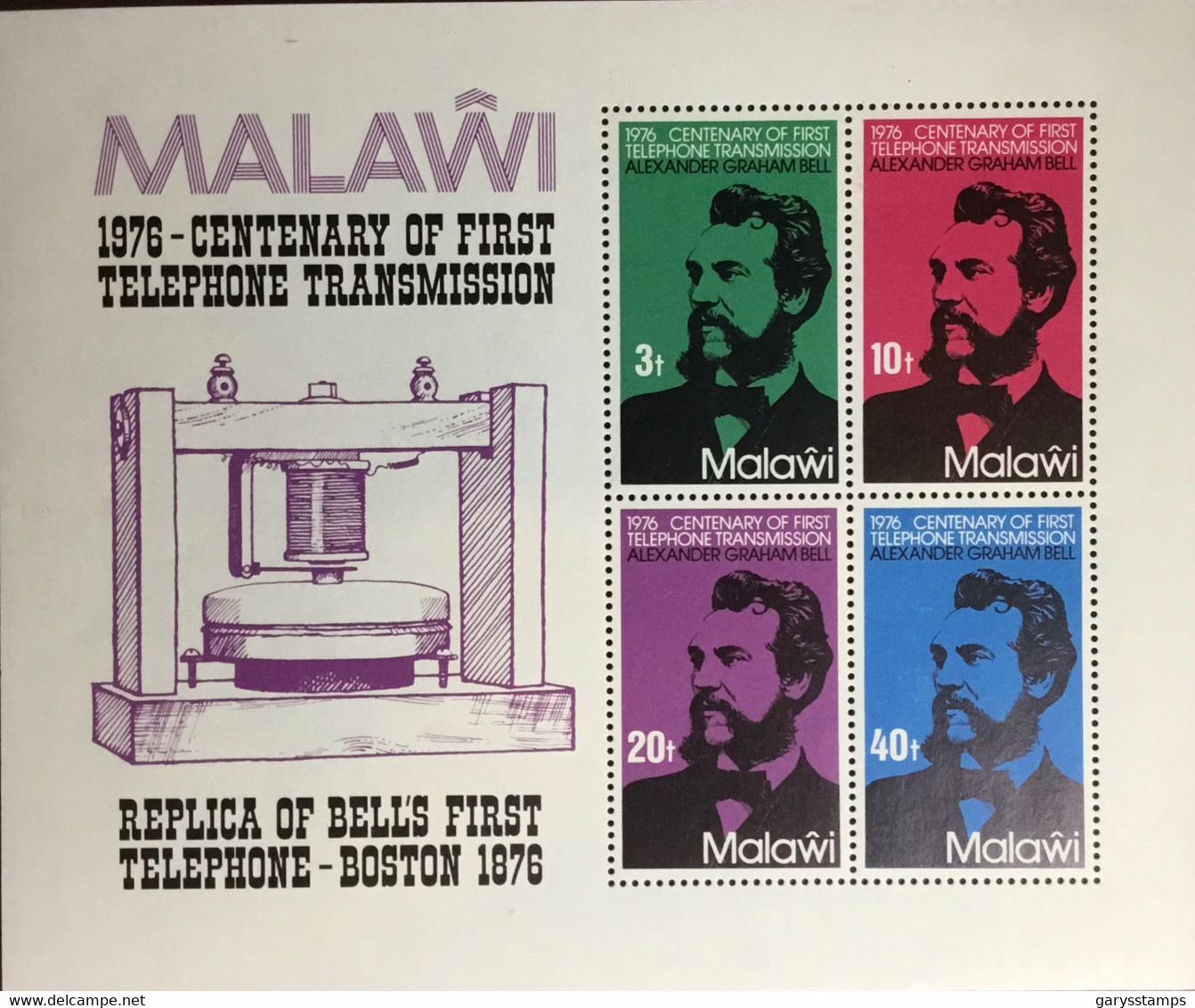 Malawi 1976 Telephone Centenary Minisheet MNH - Malawi (1964-...)