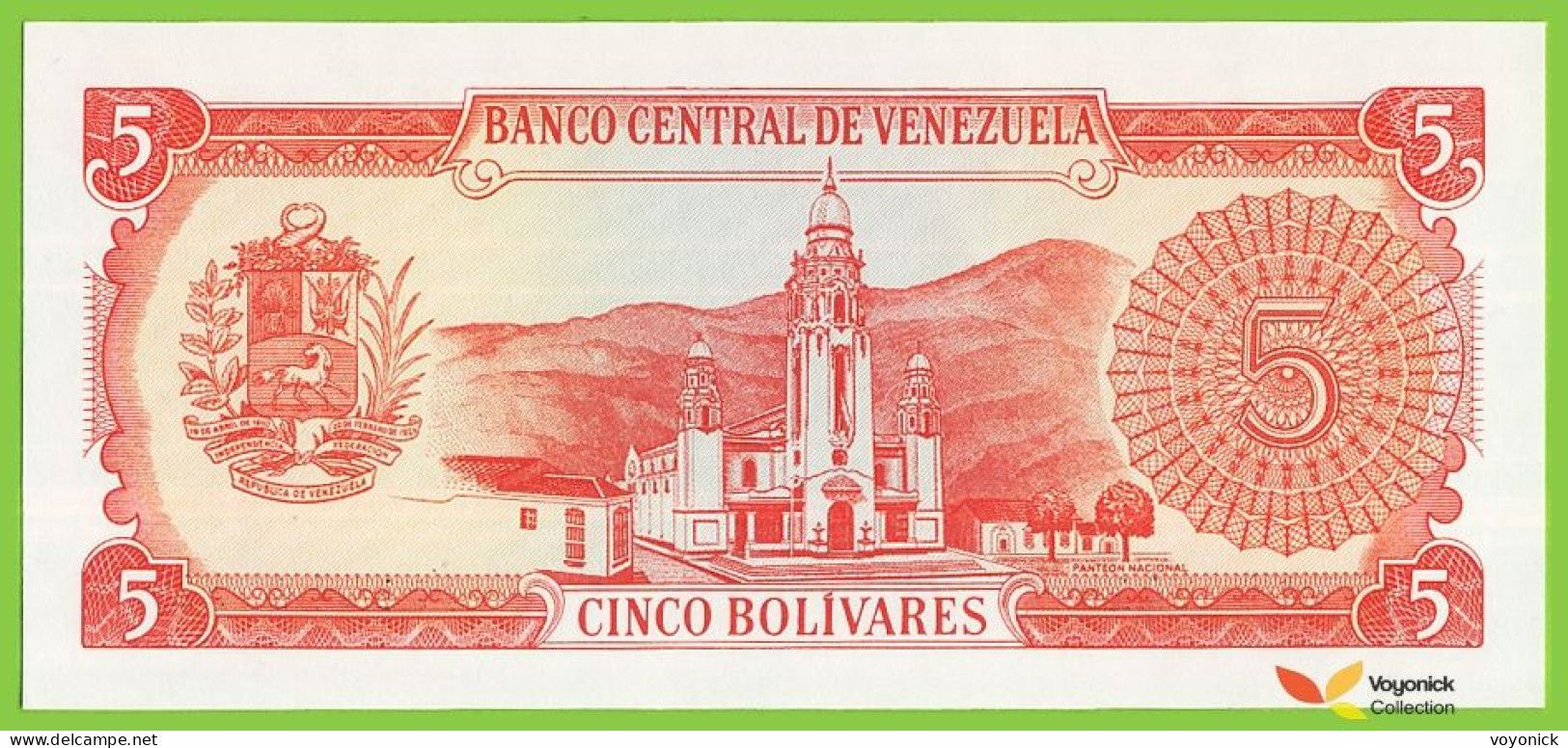 Voyo VENEZUELA 5 Bolivares 1989 P70b B322a K UNC - Venezuela