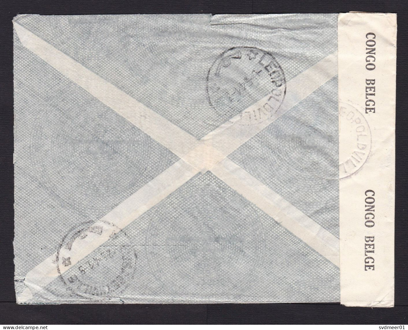 Belgian Congo: Airmail Cover To USA, 1941, 1 Stamp, Censored, Censor Label, War, WW2, Written Jusqu'a (minor Damage) - Briefe U. Dokumente