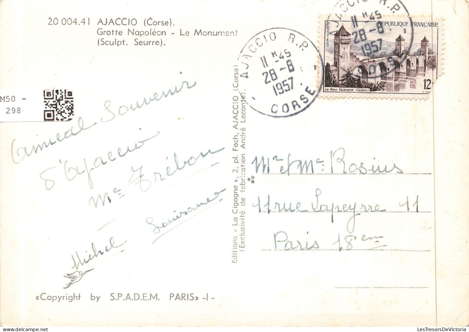 FRANCE - Ajaccio (Corse) - Grotte Napoléon - Le Monument - Carte Postale - Ajaccio