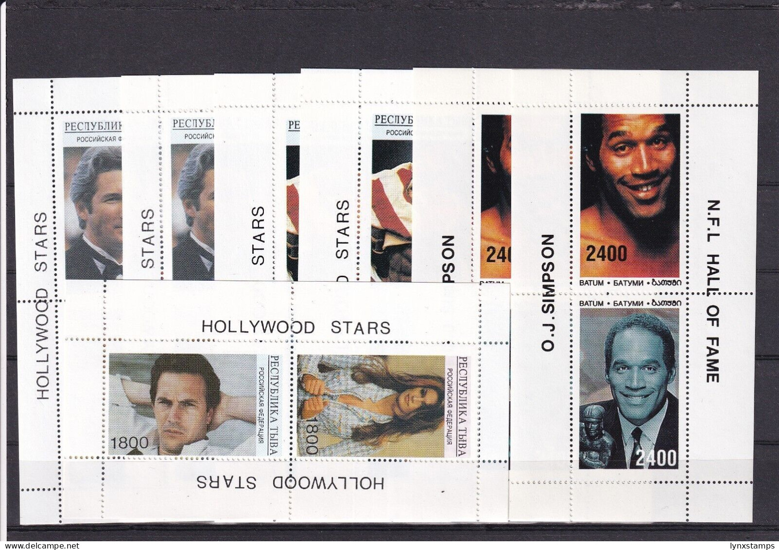 SA05 Russia Tuva 1995 Hollywood Stars And O.J.Simpson Cinderella Pairs - Cinderellas