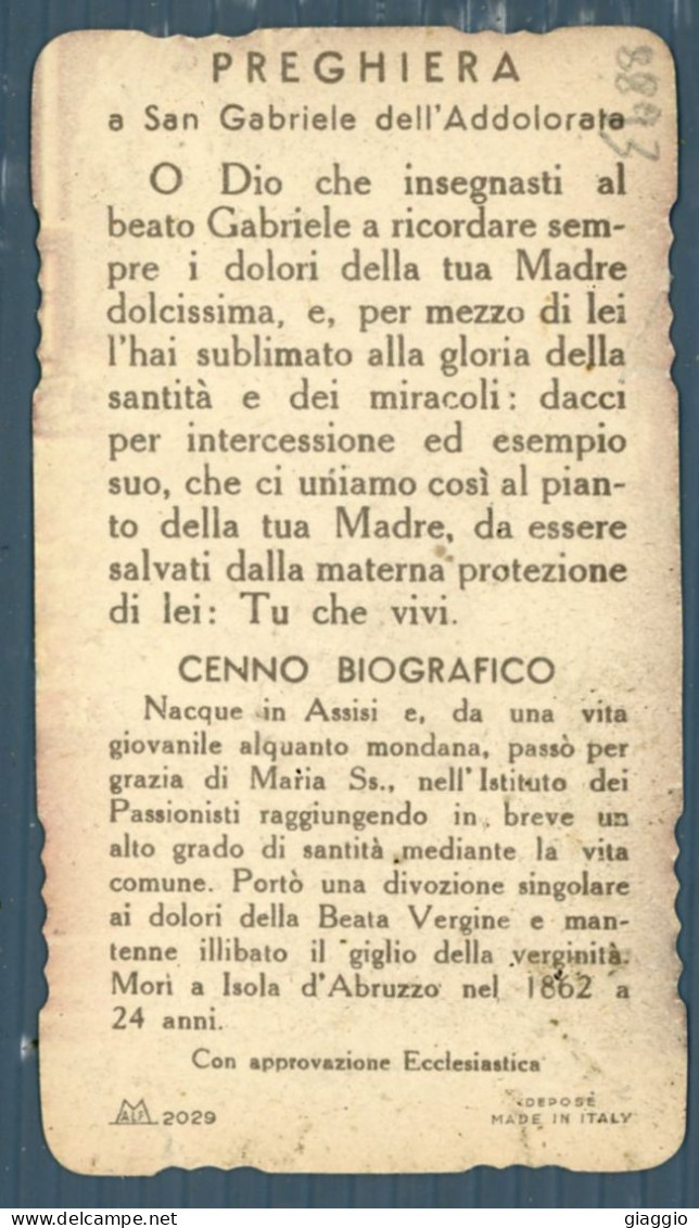 °°° Santino N. 8893 - San Gabriele °°° - Religión & Esoterismo