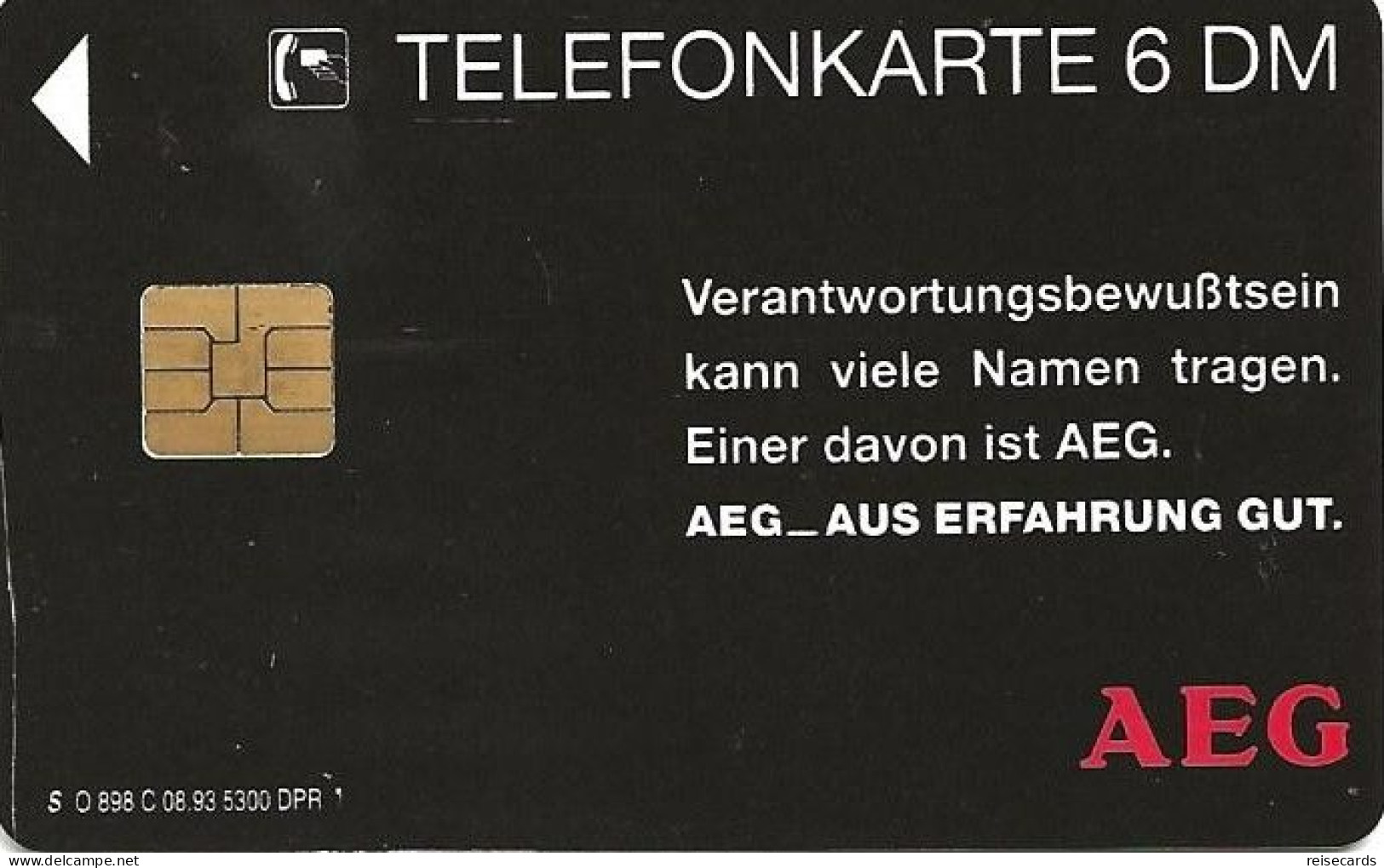 Germany: O 898 C 08.93 AEG. Mint - O-Series: Kundenserie Vom Sammlerservice Ausgeschlossen