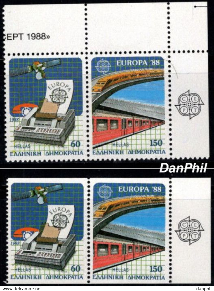 Greece 1988 Europa CEPT (**)  Mi 1685A-86A + 1685C-86C - Paar -  M€34,- - Ungebraucht