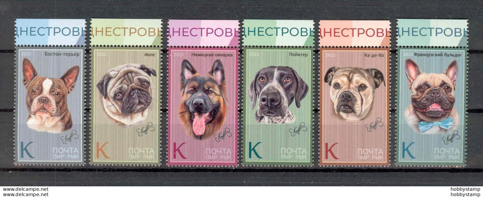 Label Transnistria 2023 Dog Breeds 6v**MNH - Etichette Di Fantasia