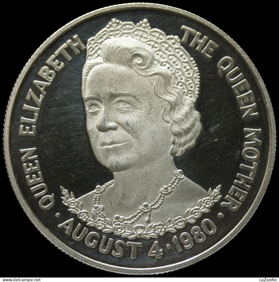 LaZooRo: Tristan Da Cunha 25 Pence 1980 PROOF 80th Birthday Of Queen Mother - Silver - Kolonies