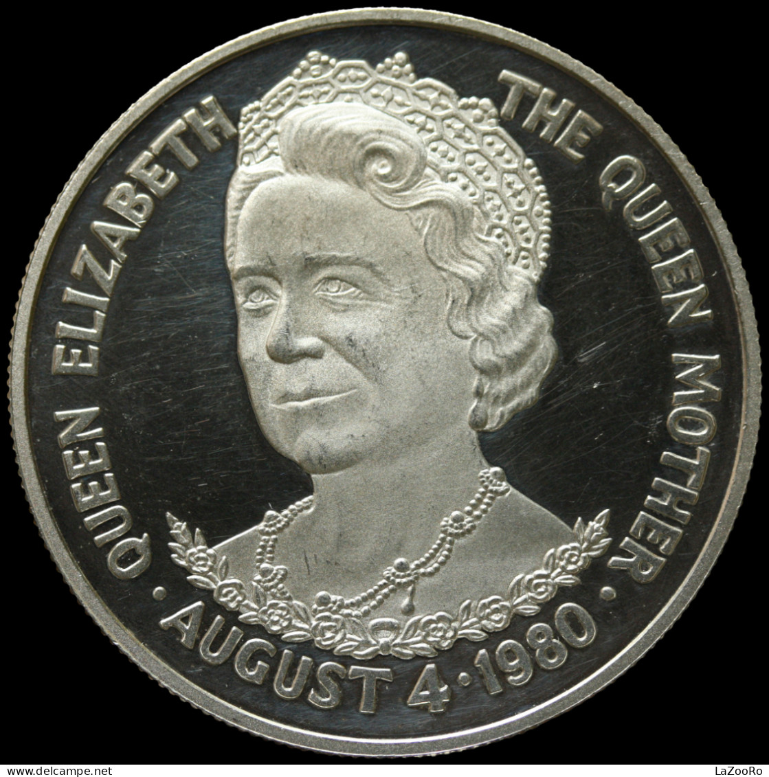 LaZooRo: Tristan Da Cunha 25 Pence 1980 PROOF 80th Birthday Of Queen Mother - Silver - Colonie