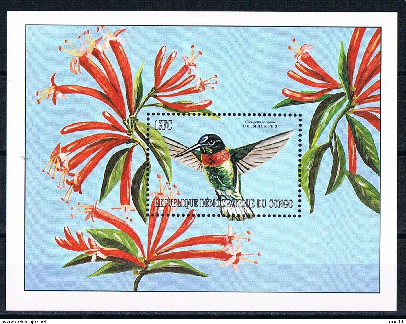 Bloc Sheet Oiseaux Colibris Birds Hummingbirds  Neuf  MNH **  Congo 2000 - Kolibries