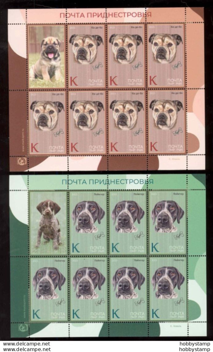 Label Transnistria 2023 Dog Breeds 6 Sheetlets**MNH - Fantasie Vignetten