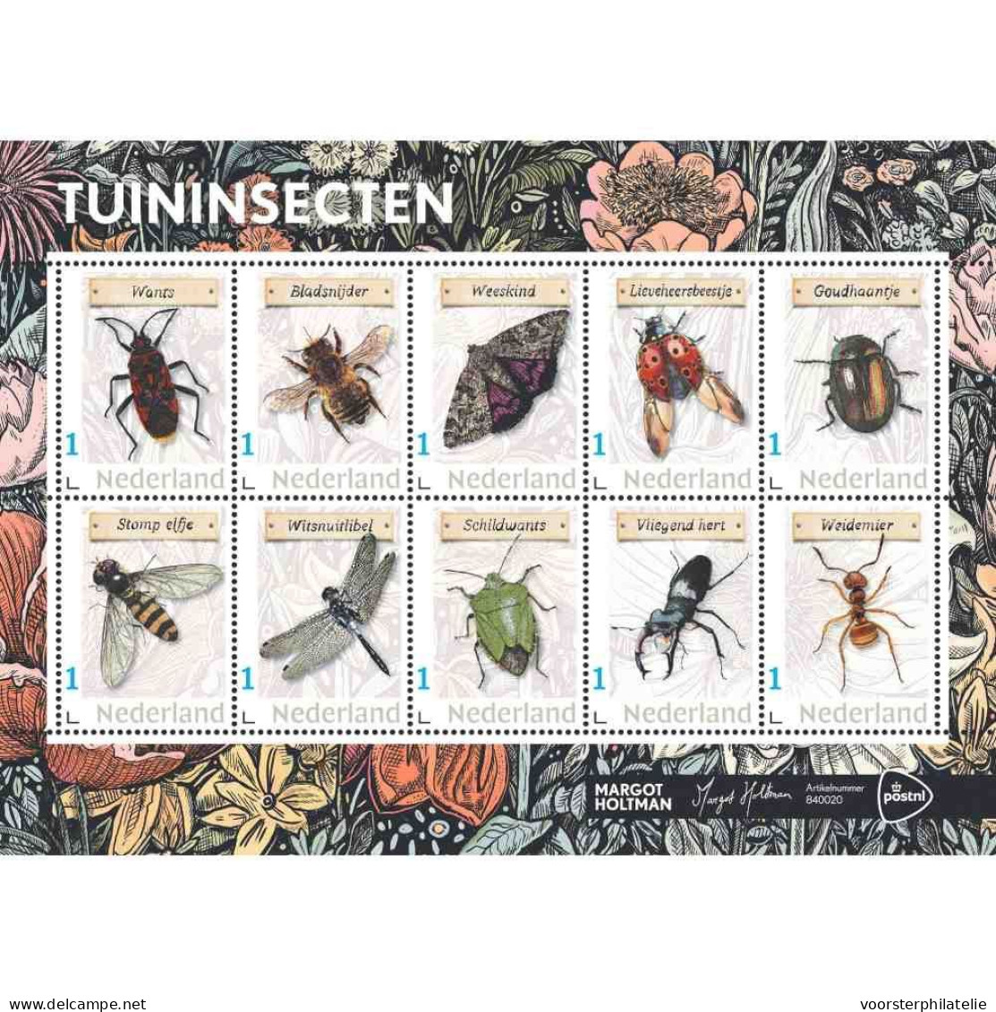 D(B) 208 ++ NETHERLANDS MNH ** 2024 TUININSECTEN INSECTS BEATLES ANT LADYBIRD - Unused Stamps