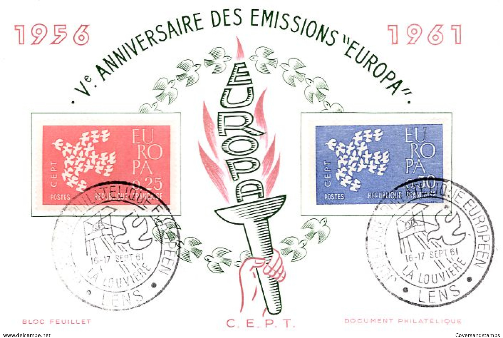  France - FDC - Europa CEPT 1961, Bloc Feuillet - 1961