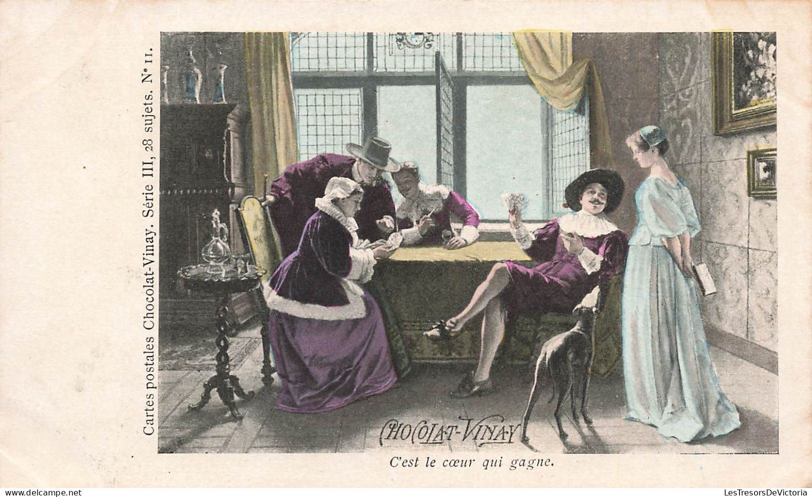 FANTAISIES - C'est Le Cœur Qui Gagne - Mousquetaires - Dames - Animé - Carte Postale Ancienne - Sonstige & Ohne Zuordnung