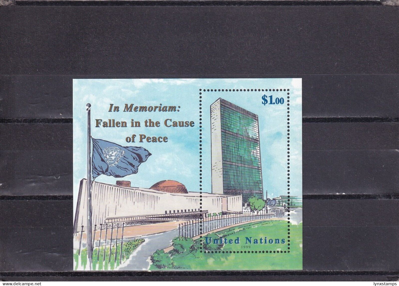 SA05 United Nations New York 1999 Fallen In The Cause Of Peace Minisheet - Unused Stamps