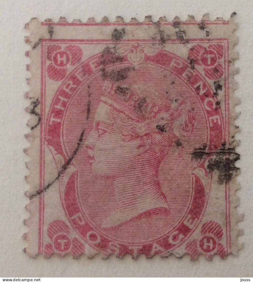 GB14 Victoria YT N° 21 3 P Rose Fleurs Héraldiques Oblitéré - Oblitérés