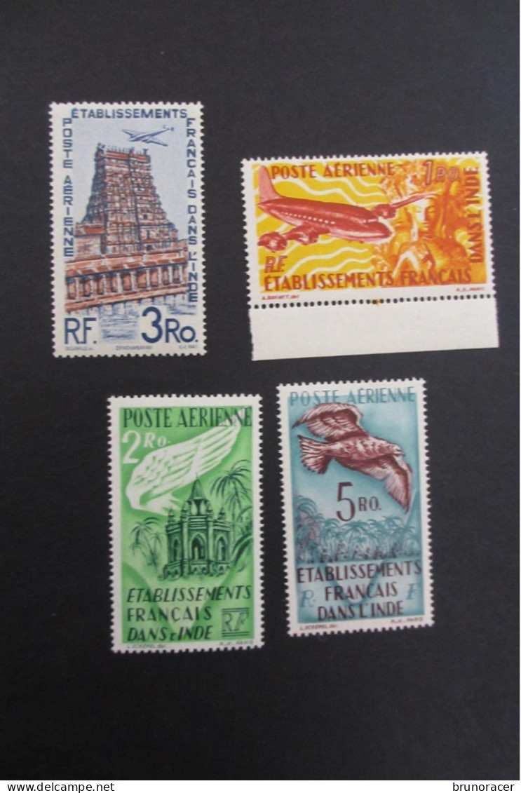 Ets DANS L'INDE LOT POSTE AERIENNE N°17 à 20 NEUF* TB COTE 44 EUROS VOIR SCANS - Unused Stamps