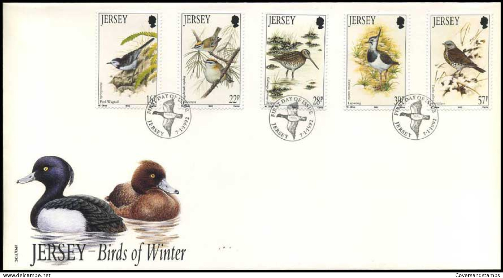Jersey - Winter Vogels - FDC -  - Jersey