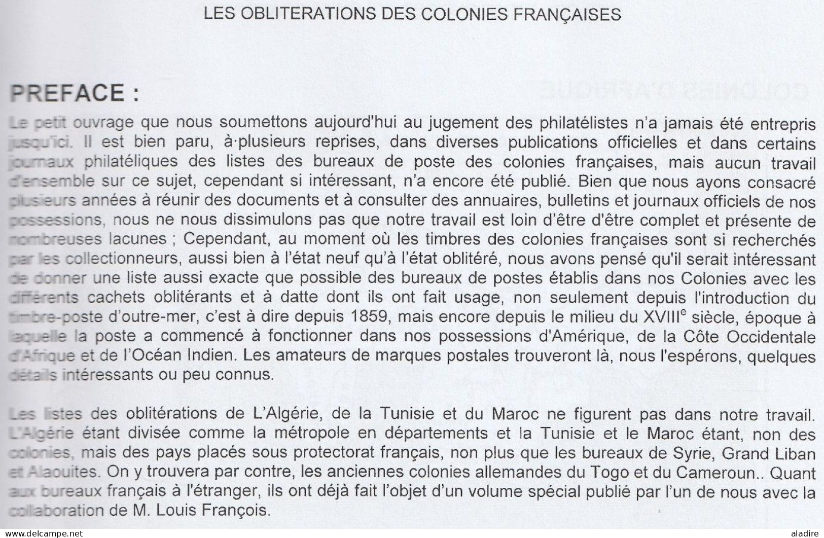 1927 - LANGLOIS Et BOURSELET - Les Oblitérations Des Bureaux De Poste Des COLONIES FRANCAISES - Frankreich