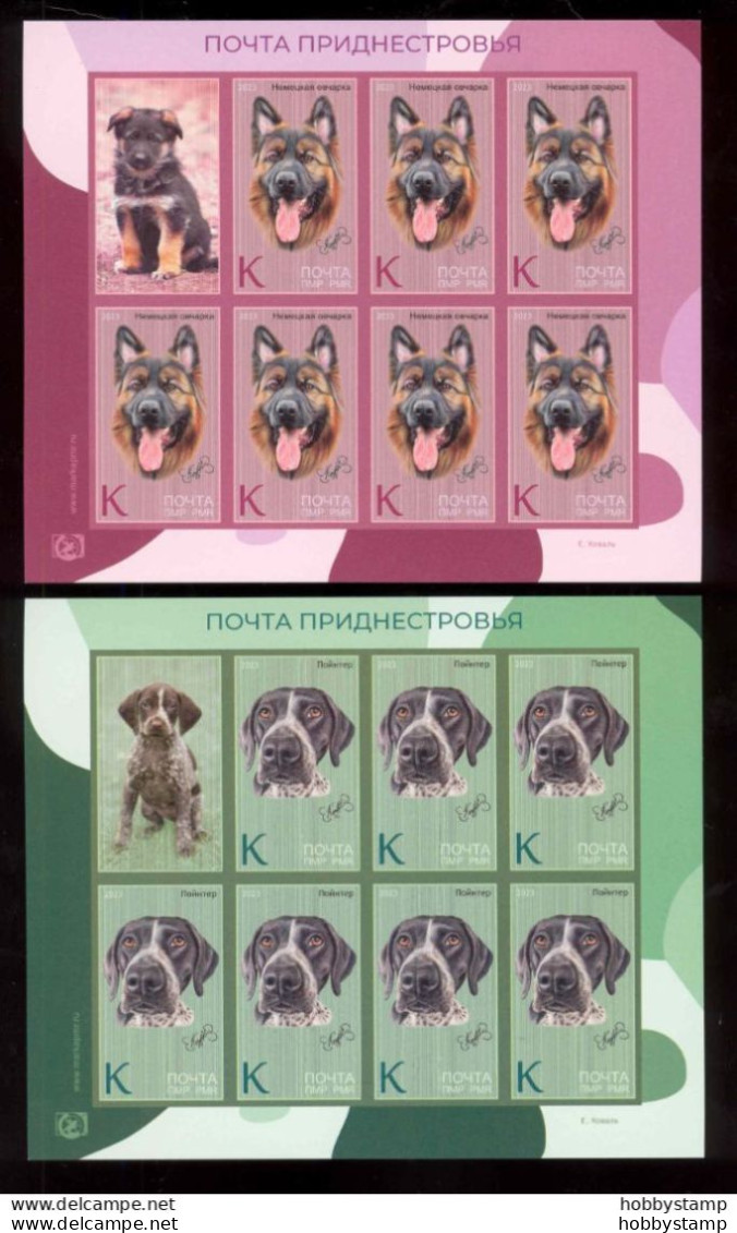 Label Transnistria 2023 Dog Breeds 6 Sheetlets**MNH Imperforated - Vignettes De Fantaisie