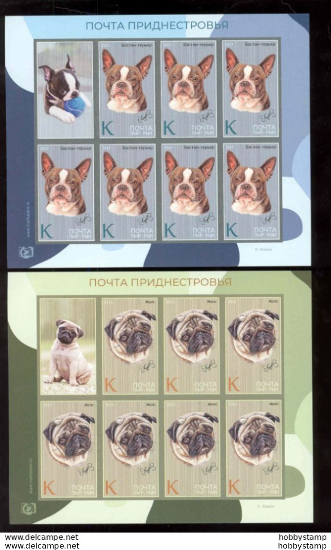 Label Transnistria 2023 Dog Breeds 6 Sheetlets**MNH Imperforated - Fantasy Labels