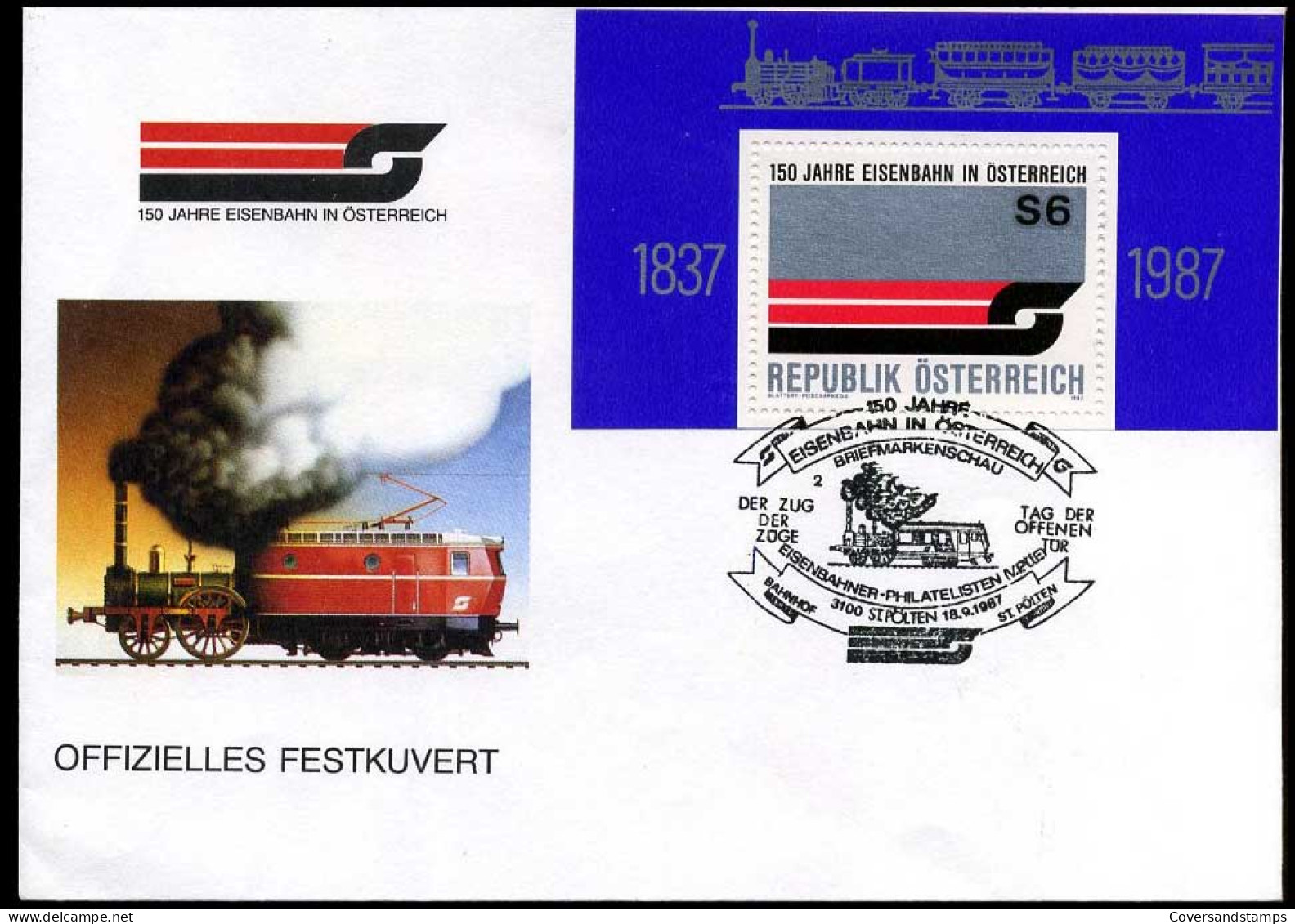 österreich - FDC - 150 Jahre Eisenbahn In österreich - Trains