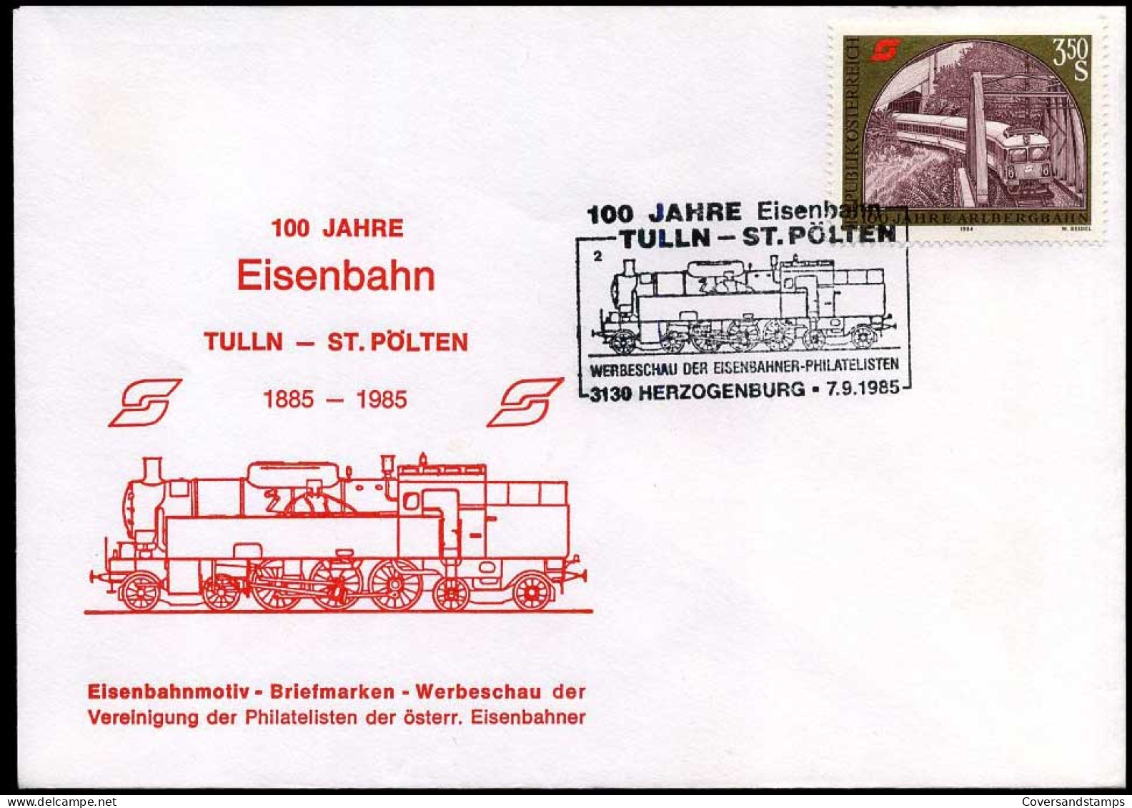 österreich - FDC - 100 Jahre Eisenbahn Tulln-St. Pölten - Trains