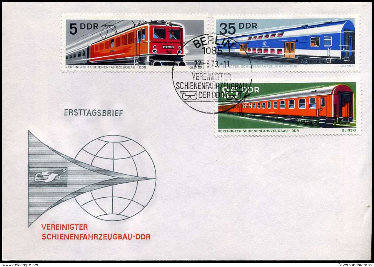 DDR  - FDC - Vereinigter Schienenfahrzeugbau DDR - Trains