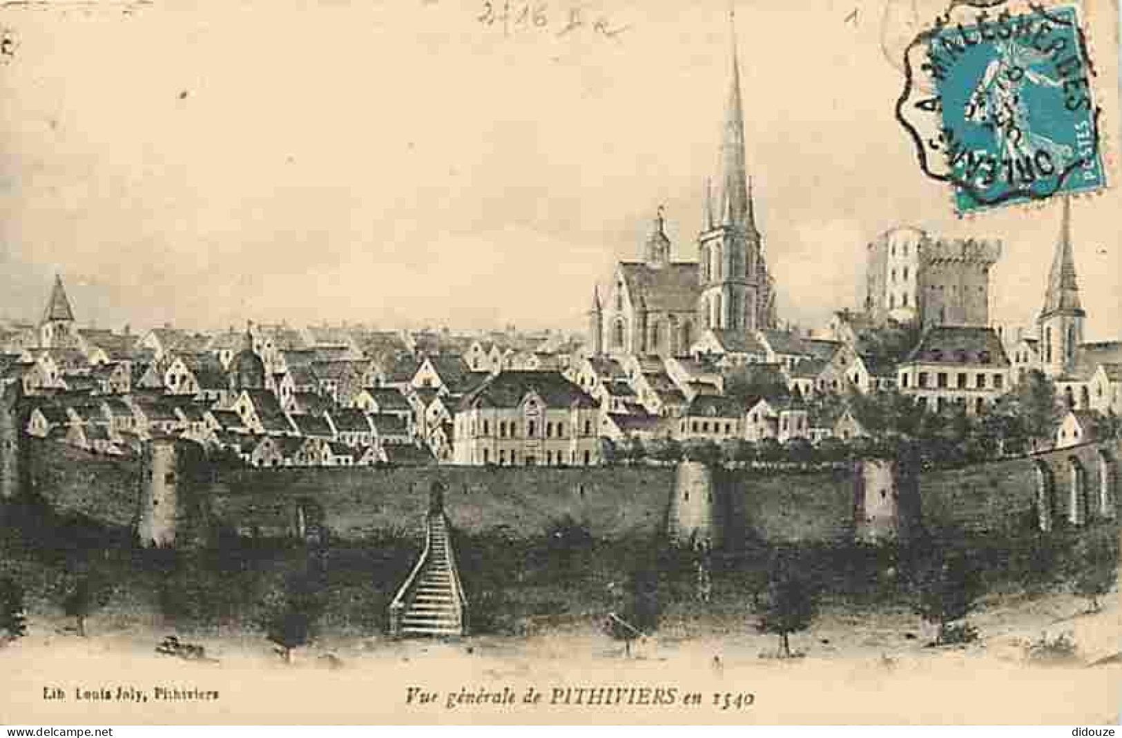 45 - Pithiviers - Vue Générale En 1540 - Oblitération Ronde De 1902 - CPA - Voir Scans Recto-Verso - Pithiviers