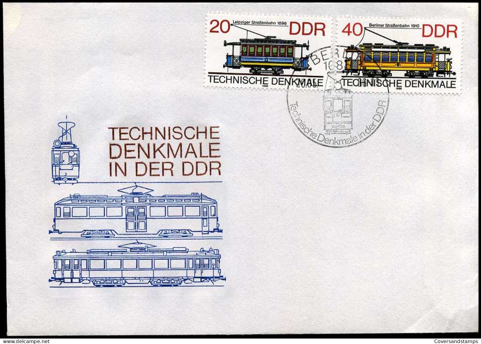 DDR  - FDC - Technische Denkmale In Der DDR - Trains