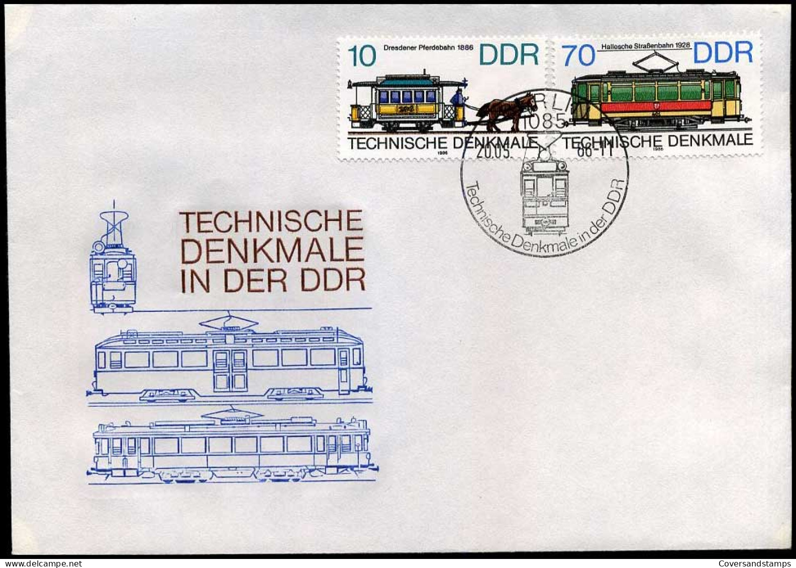 DDR  - FDC - Technische Denkmale In Der DDR - Trains