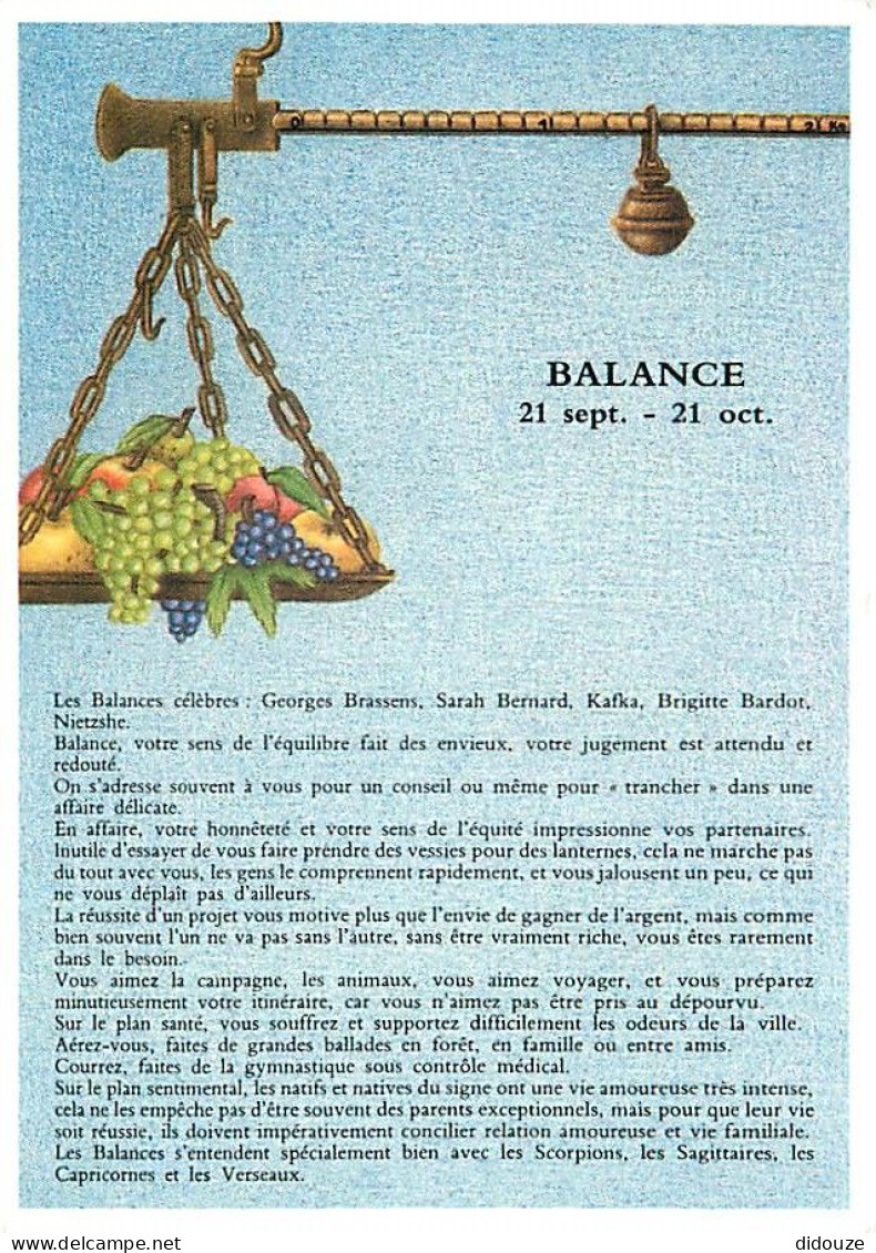 Astrologie - Balance - Illustration S Lazourenko - CPM - Carte Neuve - Voir Scans Recto-Verso - Astrologie