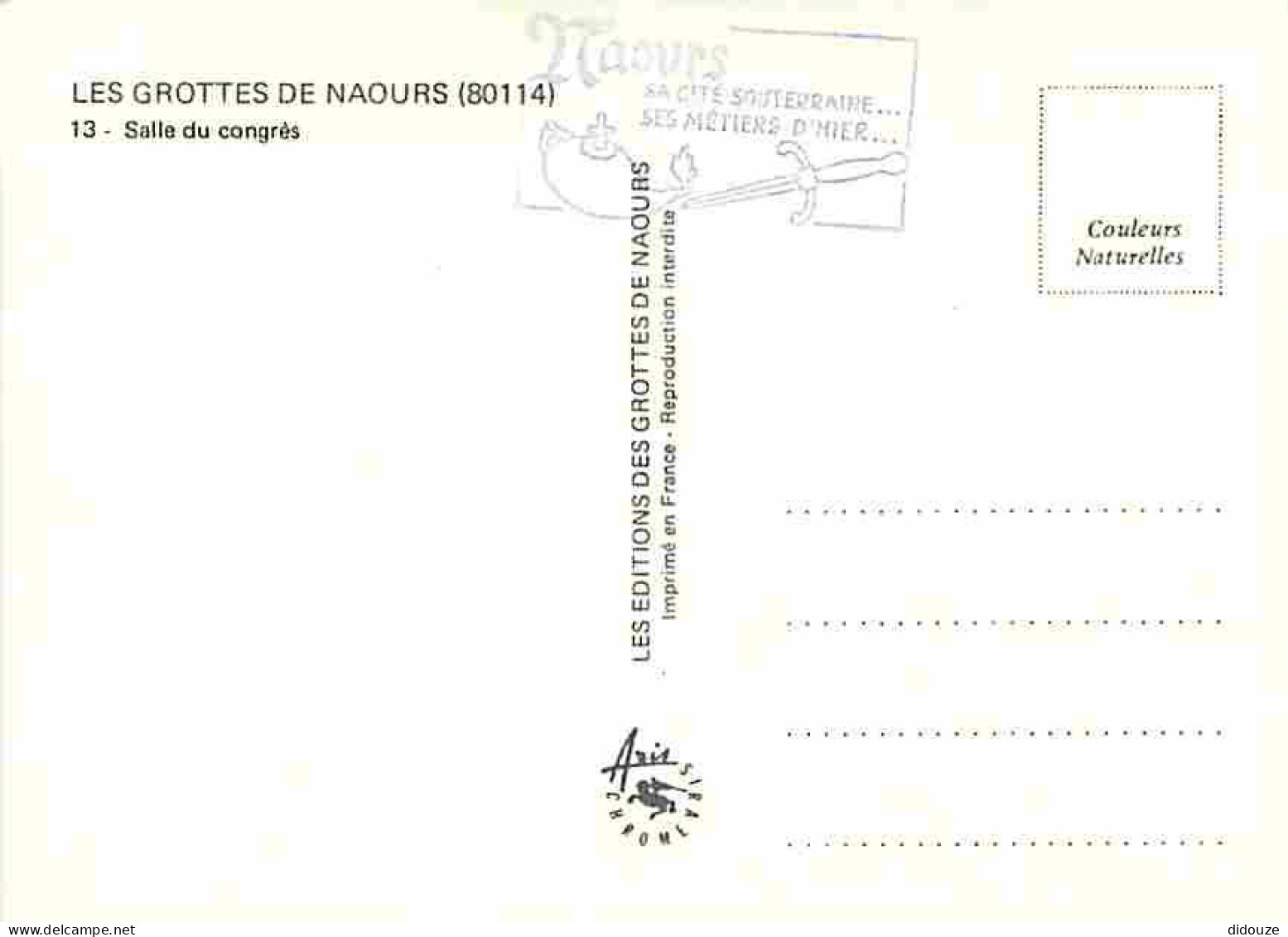 80 - Les Grottes De Naours - Salle Du Congrès - Carte Neuve - CPM - Voir Scans Recto-Verso - Naours