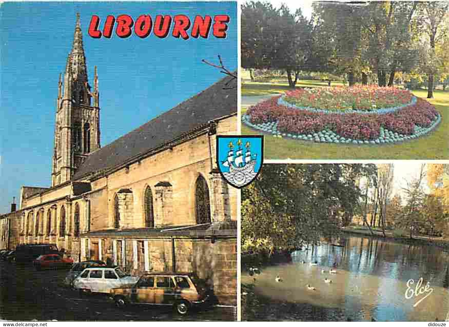 33 - Libourne - Multivues - Automobiles - Blasons - Fleurs - CPM - Voir Scans Recto-Verso - Libourne