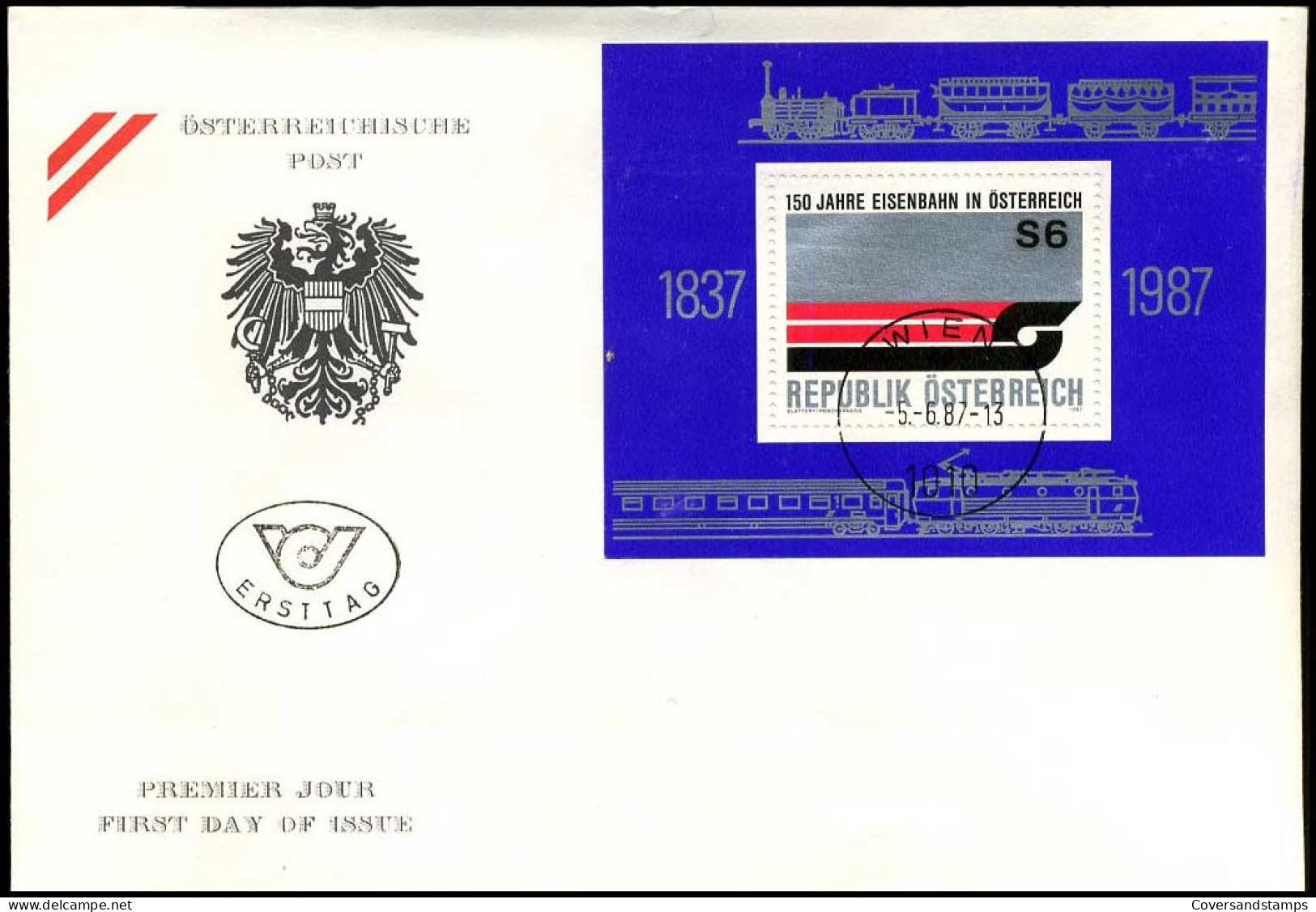 österreich - FDC - 150 Jahre Eisenbahn In österreich - Trains