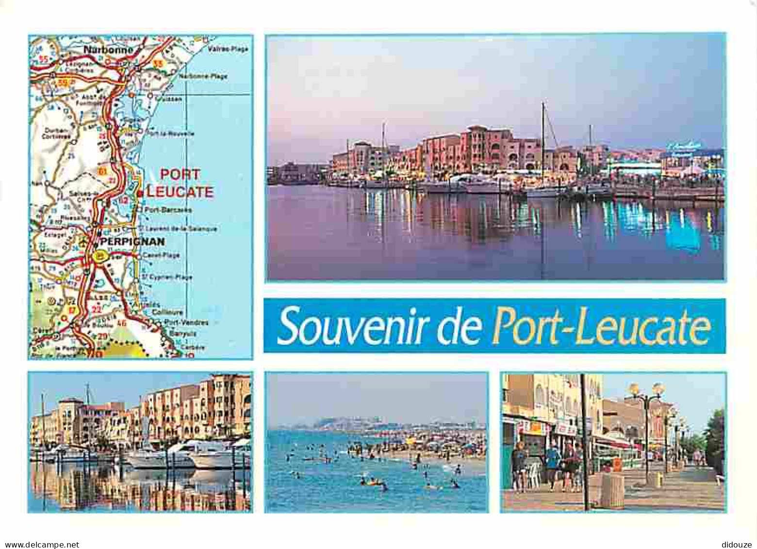 11 - Leucate - Port Leucate - Multivues - Bateaux - Carte Géographique Michelin - Flamme Postale De Leucate - CPM - Voir - Leucate