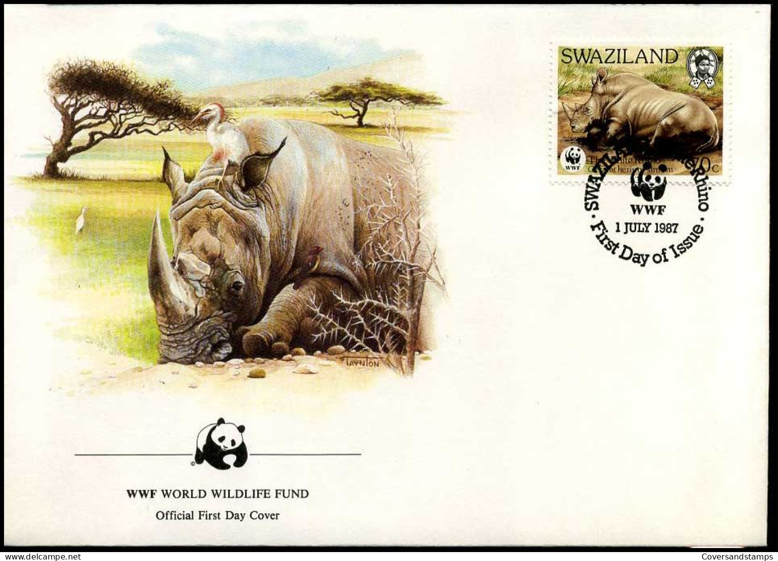 Swaziland - FDC - White Rhino - FDC