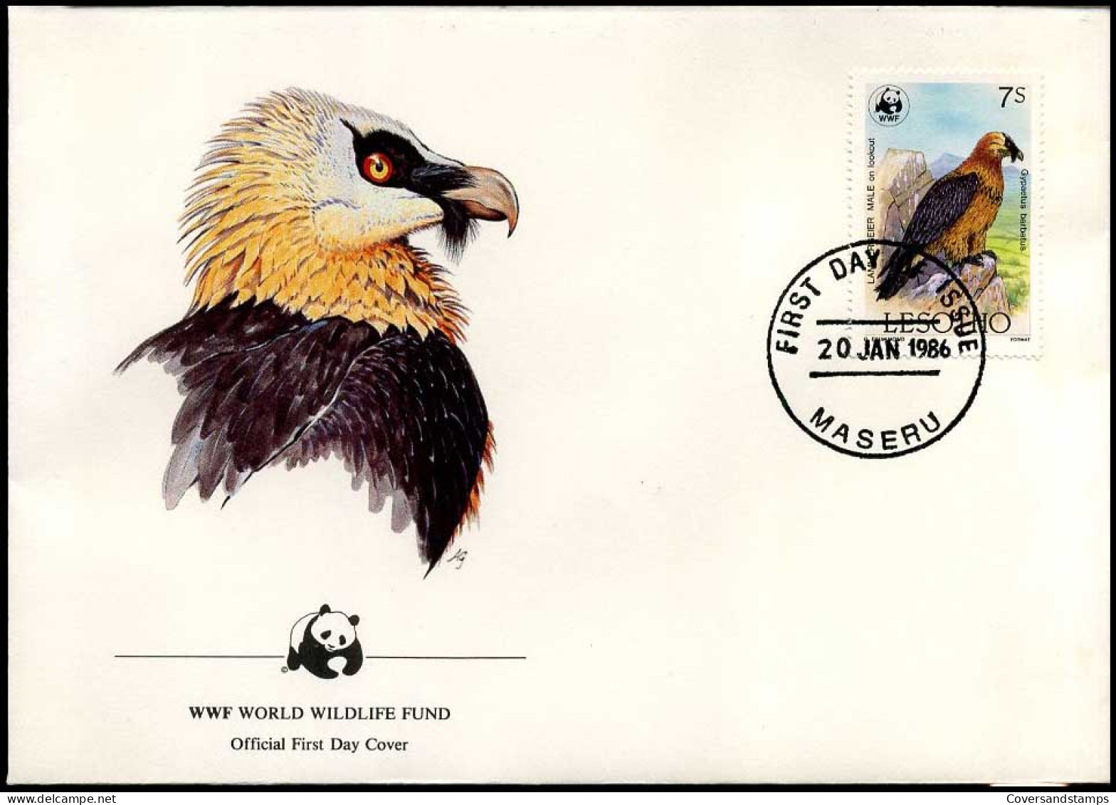Lesotho - FDC - Bearded Vulture - FDC