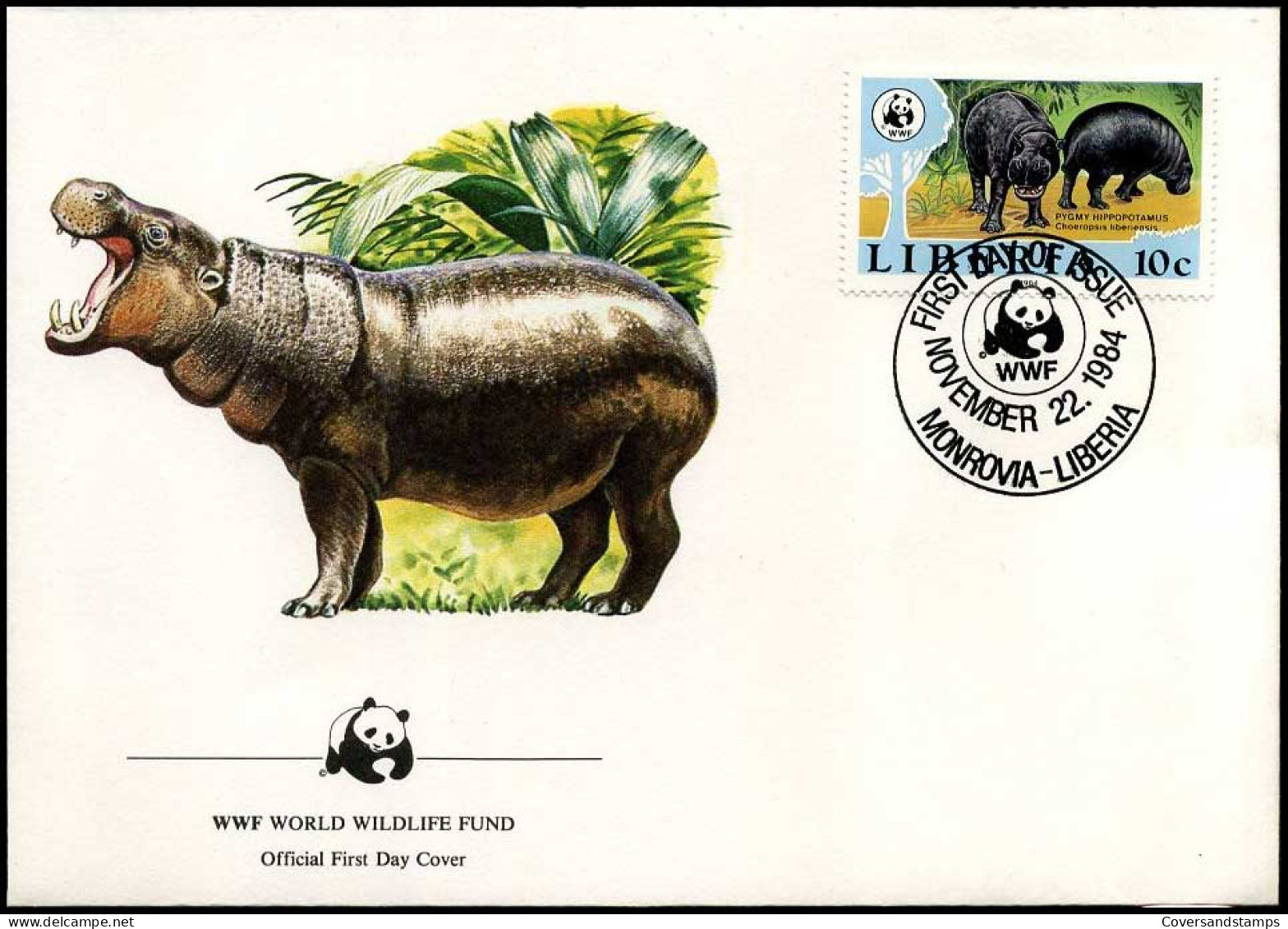 Liberia - FDC - Hippopotamus - FDC