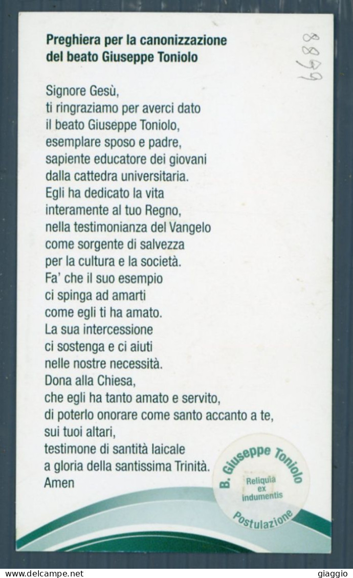 °°° Santino N. 8899 - Beato Giuseppe Toniolo Con Reliquia °°° - Religión & Esoterismo