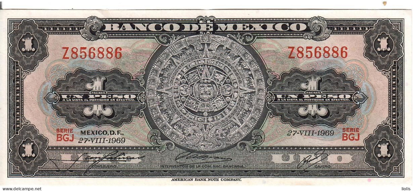 Mexico P-59k  1 Peso  1969 - México