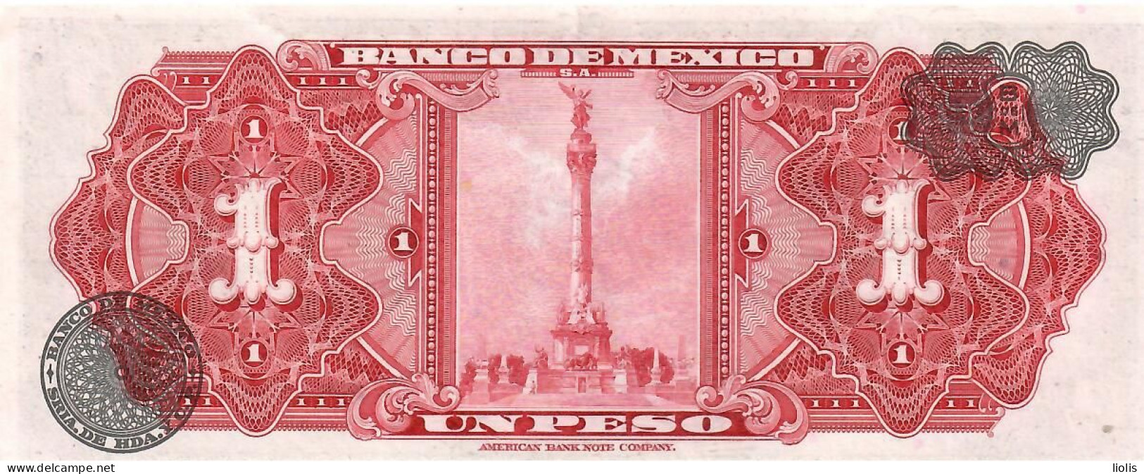 Mexico P-59k  1 Peso  1969 - Mexico