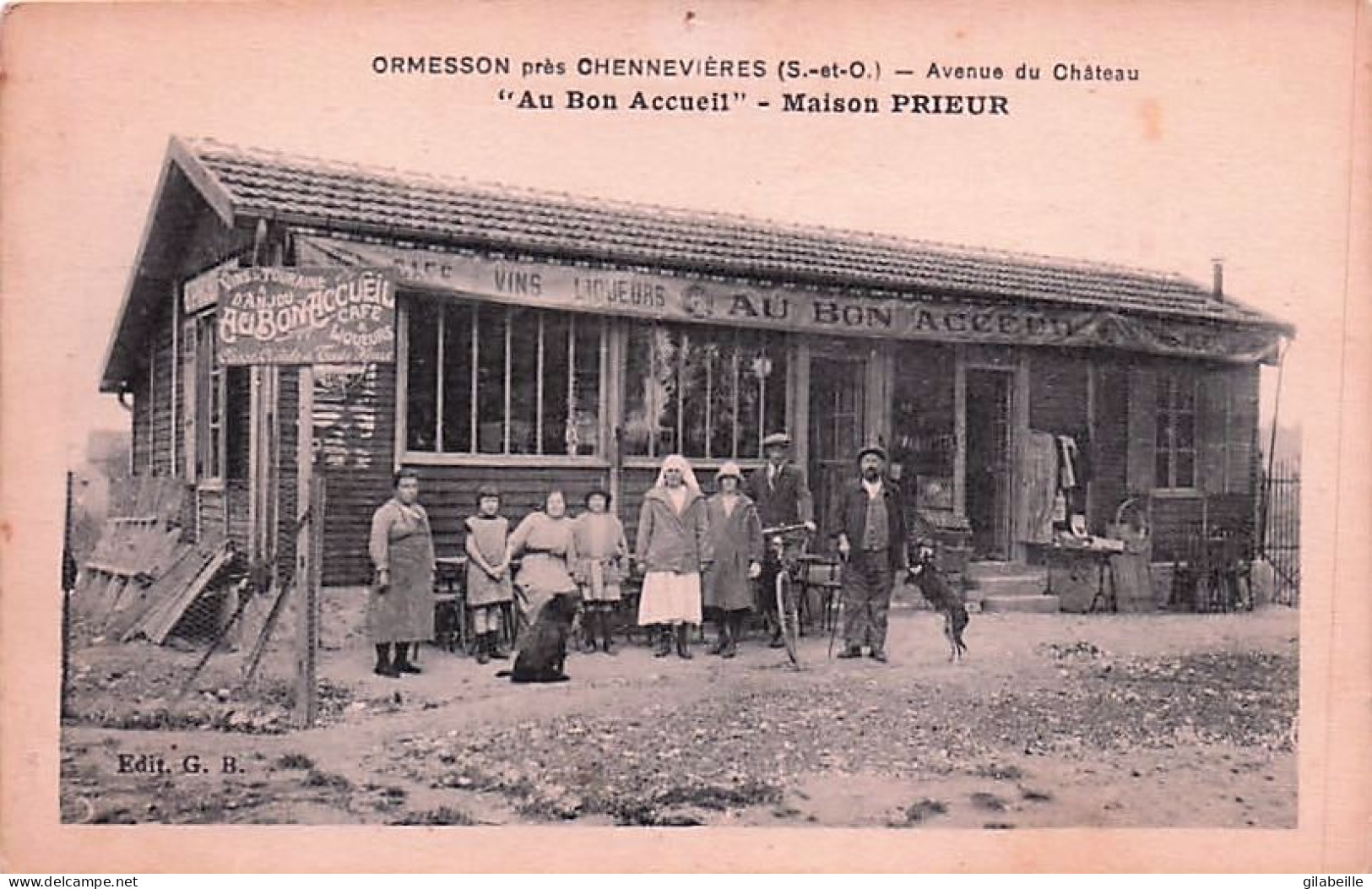 94 - ORMESSON Sur MARNE Pres Chennevieres- Avenue Du Chateau - " Au Bon Accueil " Café Epicerie- Rare - Ormesson Sur Marne