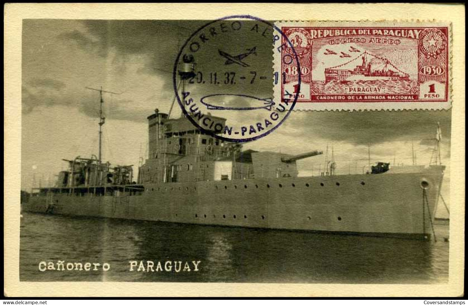 Paraguay - Maximum Card - Battle Ship - 1937 - Ships