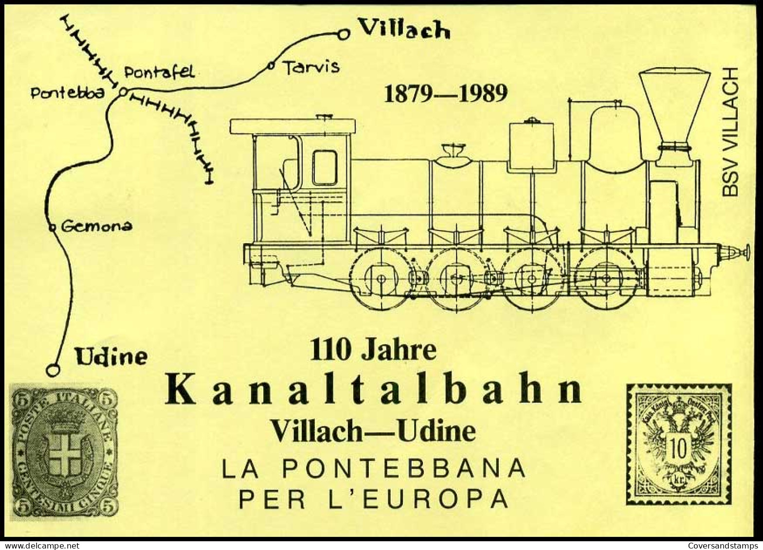 Österreich - Postkarte - 110 Jahre Kanaltalbahn Villach-Udine - Trains