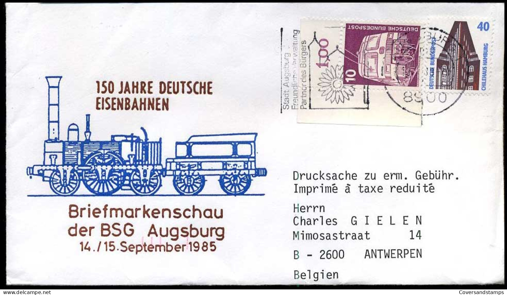 Bundespost - FDC - 150 Jahre Deutsche Eisenbahnen - Trains