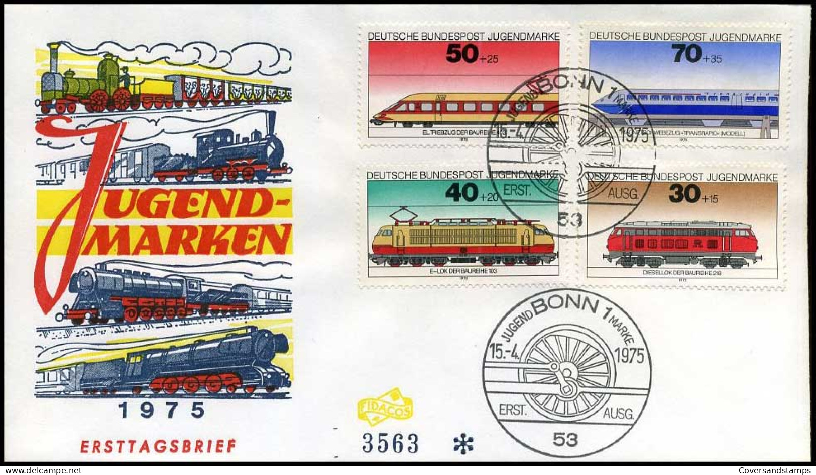 Bundespost - FDC -  Jugendmarke - Trains