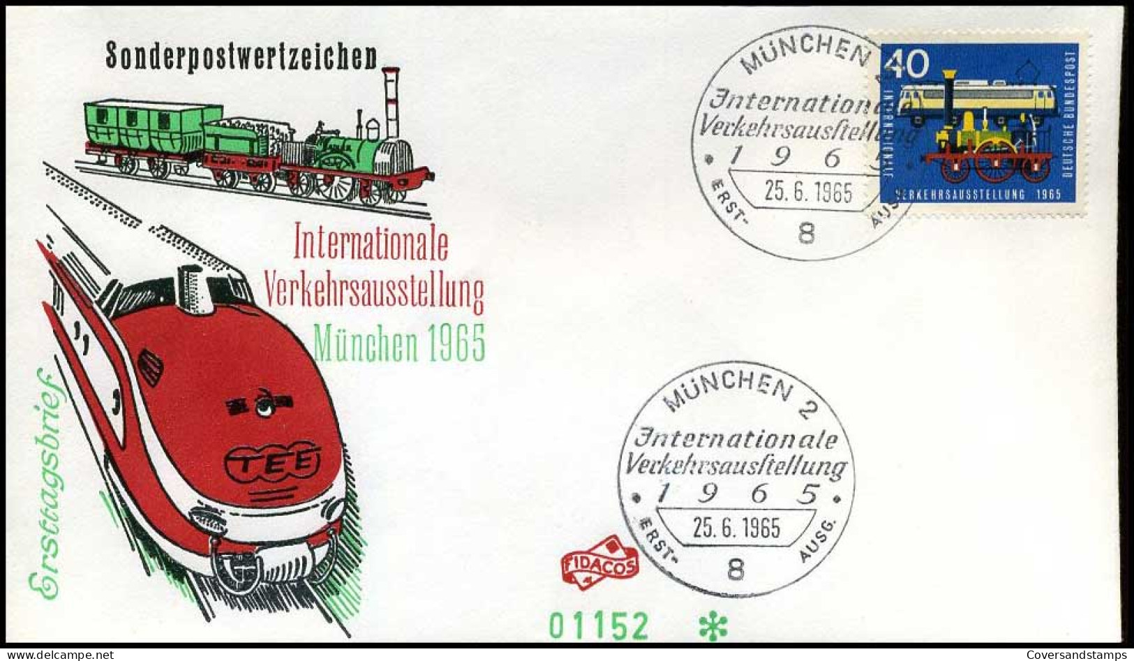 Bundespost - FDC -  International Verkehrsausstellung - Trains