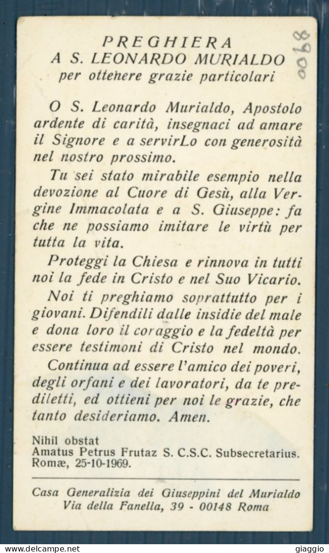 °°° Santino N. 8900 - San Leonardo Murialdo °°° - Religión & Esoterismo