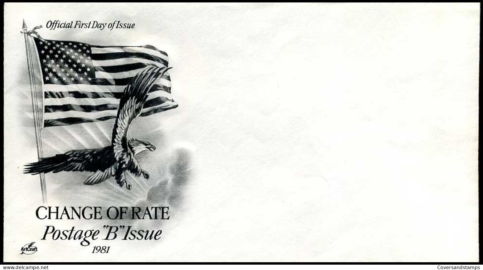 USA - FDC -  Change Of Rate, Postage "B" Issue (no Stamp) - Sonstige & Ohne Zuordnung