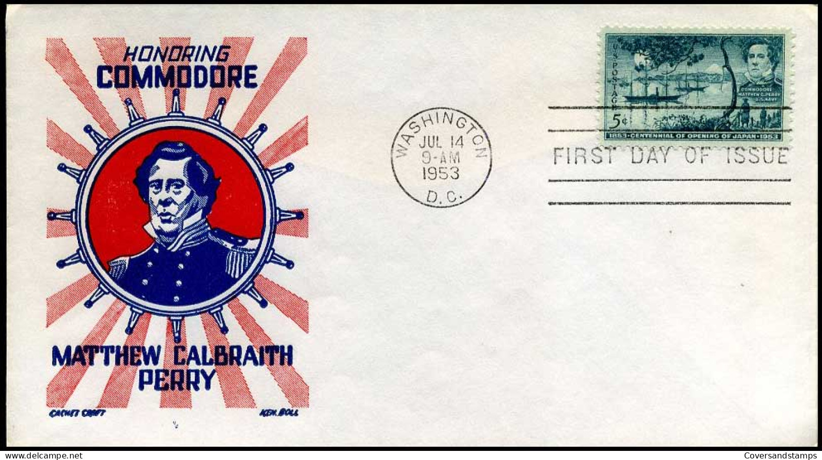 USA - FDC - Honoring Commodore Matthew Calbraith Perry - 1951-1960